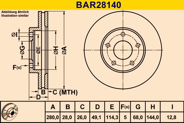 Barum BAR28140 - Bremžu diski autodraugiem.lv