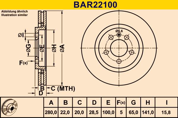 Barum BAR22100 - Bremžu diski autodraugiem.lv