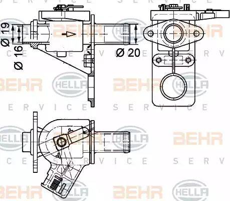 BEHR HELLA Service 9XL 351 328-181 - Dzesēšanas šķidruma regulēšanas vārsts autodraugiem.lv