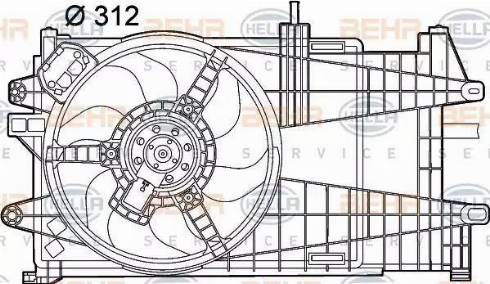 BEHR HELLA Service 8EW 351 039-591 - Ventilators, Motora dzesēšanas sistēma autodraugiem.lv