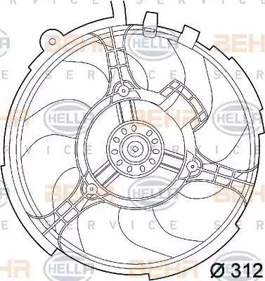 BEHR HELLA Service 8EW 351 039-531 - Ventilators, Motora dzesēšanas sistēma autodraugiem.lv