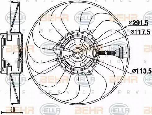 BEHR HELLA Service 8EW 351 039-781 - Ventilators, Motora dzesēšanas sistēma autodraugiem.lv