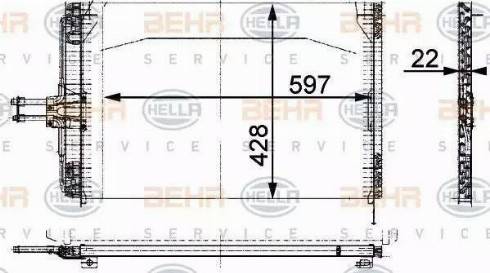 BEHR HELLA Service 8FC 351 035-464 - Kondensators, Gaisa kond. sistēma autodraugiem.lv