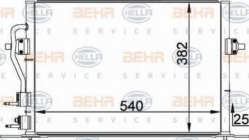 BEHR HELLA Service 8FC 351 035-584 - Kondensators, Gaisa kond. sistēma autodraugiem.lv