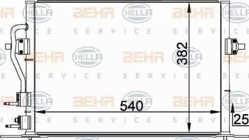 BEHR HELLA Service 8FC 351 035-581 - Kondensators, Gaisa kond. sistēma autodraugiem.lv