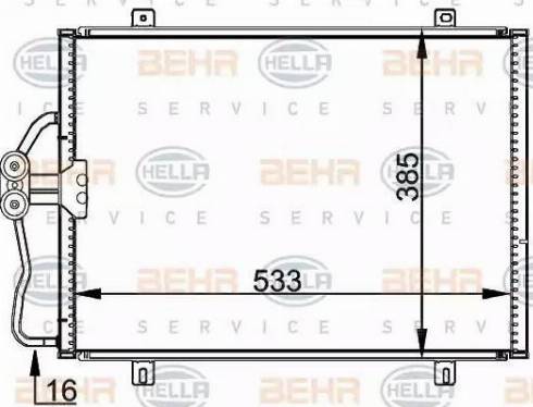 BEHR HELLA Service 8FC 351 036-191 - Kondensators, Gaisa kond. sistēma autodraugiem.lv