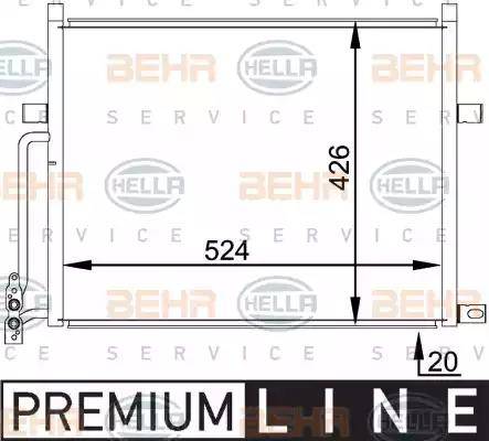 BEHR HELLA Service 8FC 351 038-201 - Kondensators, Gaisa kond. sistēma autodraugiem.lv