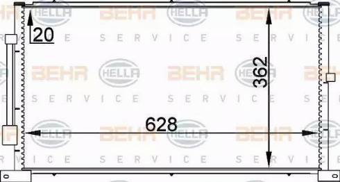 BEHR HELLA Service 8FC 351 038-714 - Kondensators, Gaisa kond. sistēma autodraugiem.lv