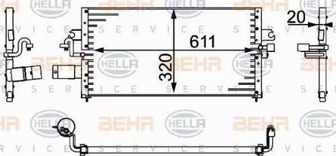 BEHR HELLA Service 8FC 351 037-061 - Kondensators, Gaisa kond. sistēma autodraugiem.lv