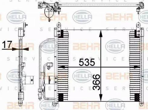 BEHR HELLA Service 8FC 351 037-221 - Kondensators, Gaisa kond. sistēma autodraugiem.lv