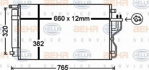 BEHR HELLA Service 8FC 351 343-094 - Kondensators, Gaisa kond. sistēma autodraugiem.lv