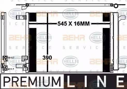 BEHR HELLA Service 8FC 351 343-111 - Kondensators, Gaisa kond. sistēma autodraugiem.lv