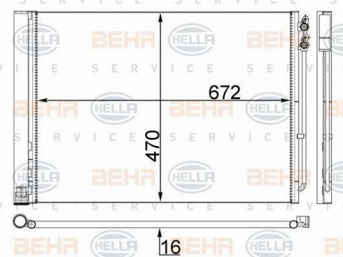 BEHR HELLA Service 8FC 351 309-144 - Kondensators, Gaisa kond. sistēma autodraugiem.lv