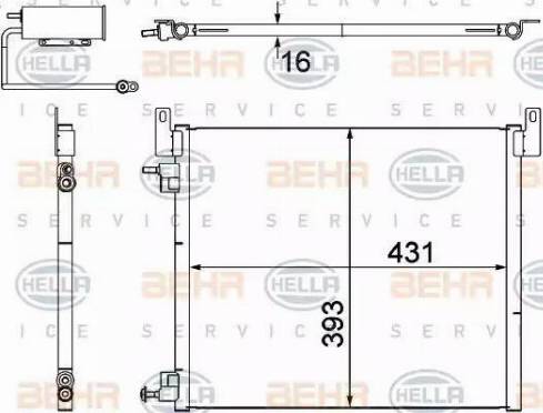 BEHR HELLA Service 8FC 351 304-481 - Kondensators, Gaisa kond. sistēma autodraugiem.lv