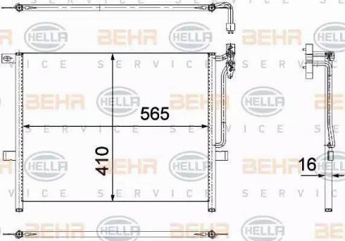 BEHR HELLA Service 8FC 351 304-511 - Kondensators, Gaisa kond. sistēma autodraugiem.lv