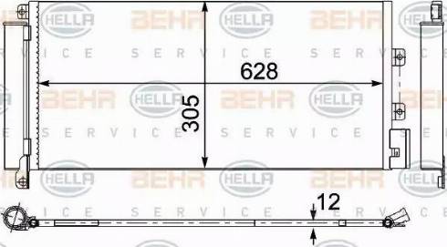 BEHR HELLA Service 8FC 351 304-251 - Kondensators, Gaisa kond. sistēma autodraugiem.lv