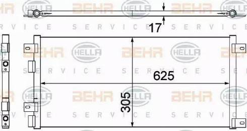 BEHR HELLA Service 8FC 351 305-681 - Kondensators, Gaisa kond. sistēma autodraugiem.lv