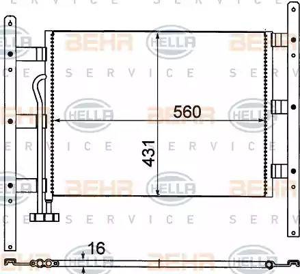 BEHR HELLA Service 8FC 351 306-061 - Kondensators, Gaisa kond. sistēma autodraugiem.lv