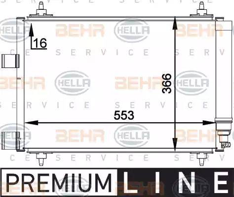 BEHR HELLA Service 8FC 351 300-661 - Kondensators, Gaisa kond. sistēma autodraugiem.lv