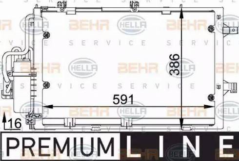 BEHR HELLA Service 8FC 351 300-601 - Kondensators, Gaisa kond. sistēma autodraugiem.lv