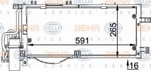 BEHR HELLA Service 8FC 351 300-614 - Kondensators, Gaisa kond. sistēma autodraugiem.lv