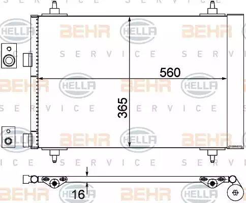 BEHR HELLA Service 8FC 351 300-674 - Kondensators, Gaisa kond. sistēma autodraugiem.lv