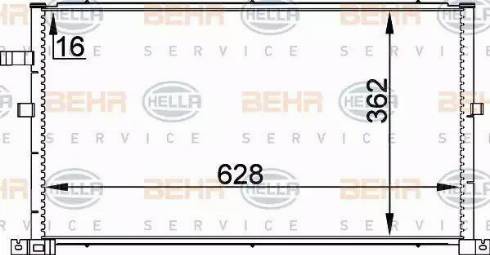 BEHR HELLA Service 8FC 351 300-324 - Kondensators, Gaisa kond. sistēma autodraugiem.lv