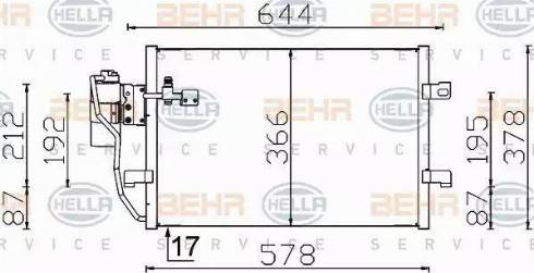 BEHR HELLA Service 8FC 351 301-394 - Kondensators, Gaisa kond. sistēma autodraugiem.lv