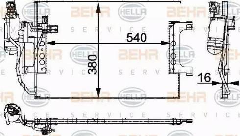 BEHR HELLA Service 8FC 351 301-394 - Kondensators, Gaisa kond. sistēma autodraugiem.lv