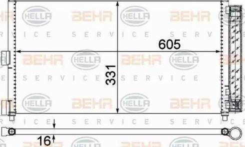BEHR HELLA Service 8FC 351 301-714 - Kondensators, Gaisa kond. sistēma autodraugiem.lv