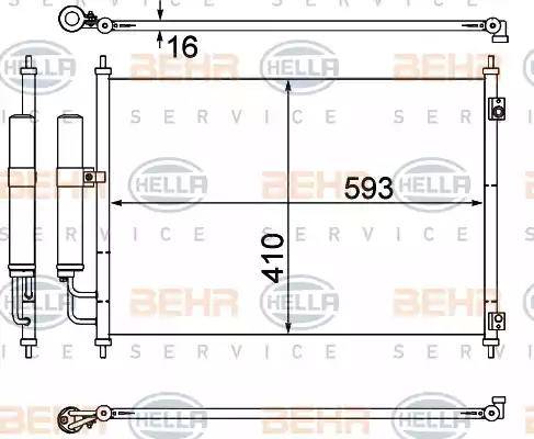 BEHR HELLA Service 8FC 351 308-771 - Kondensators, Gaisa kond. sistēma autodraugiem.lv