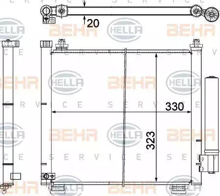 BEHR HELLA Service 8FC 351 303-481 - Kondensators, Gaisa kond. sistēma autodraugiem.lv