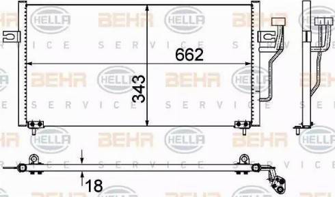 BEHR HELLA Service 8FC 351 303-524 - Kondensators, Gaisa kond. sistēma autodraugiem.lv