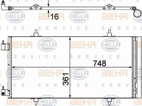 BEHR HELLA Service 8FC 351 303-651 - Kondensators, Gaisa kond. sistēma autodraugiem.lv