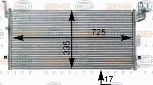 BEHR HELLA Service 8FC 351 303-071 - Kondensators, Gaisa kond. sistēma autodraugiem.lv