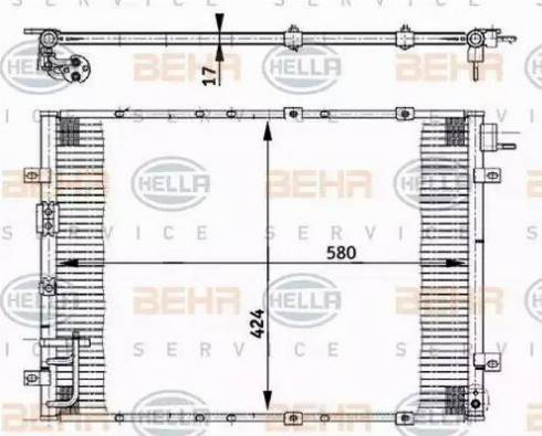 BEHR HELLA Service 8FC 351 302-141 - Kondensators, Gaisa kond. sistēma autodraugiem.lv