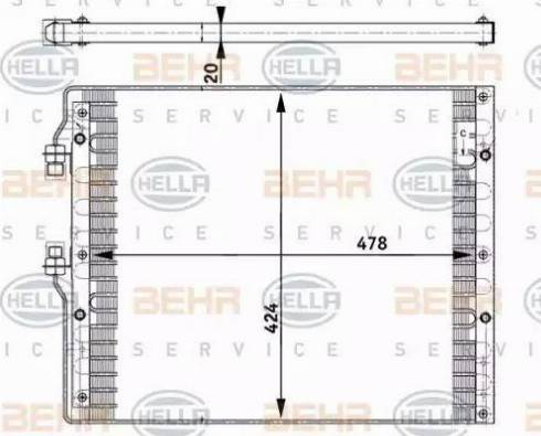 BEHR HELLA Service 8FC 351 302-181 - Kondensators, Gaisa kond. sistēma autodraugiem.lv