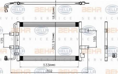 BEHR HELLA Service 8FC 351 319-311 - Kondensators, Gaisa kond. sistēma autodraugiem.lv