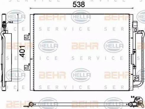 BEHR HELLA Service 8FC 351 310-691 - Kondensators, Gaisa kond. sistēma autodraugiem.lv