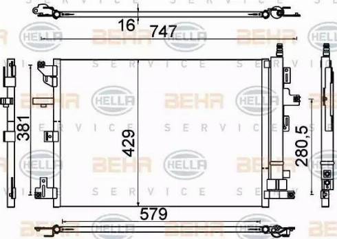 BEHR HELLA Service 8FC 351 310-601 - Kondensators, Gaisa kond. sistēma autodraugiem.lv