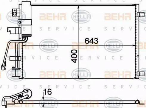 BEHR HELLA Service 8FC 351 310-221 - Kondensators, Gaisa kond. sistēma autodraugiem.lv