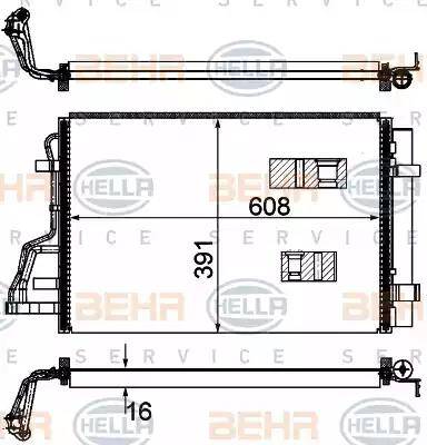 BEHR HELLA Service 8FC 351 318-444 - Kondensators, Gaisa kond. sistēma autodraugiem.lv