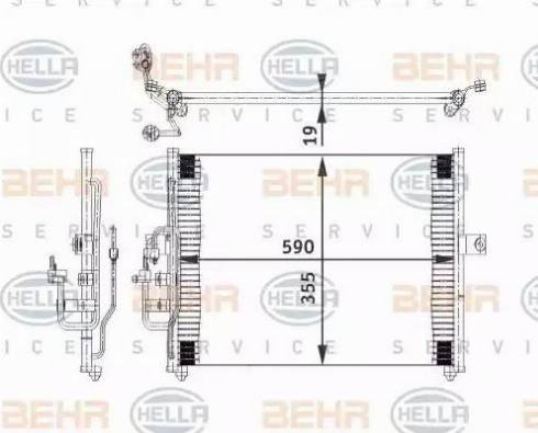 BEHR HELLA Service 8FC 351 318-011 - Kondensators, Gaisa kond. sistēma autodraugiem.lv