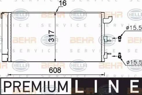 BEHR HELLA Service 8FC 351 318-721 - Kondensators, Gaisa kond. sistēma autodraugiem.lv