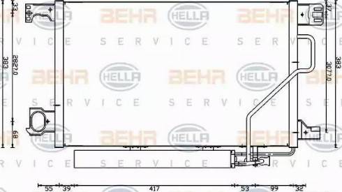 BEHR HELLA Service 8FC 351 317-504 - Kondensators, Gaisa kond. sistēma autodraugiem.lv