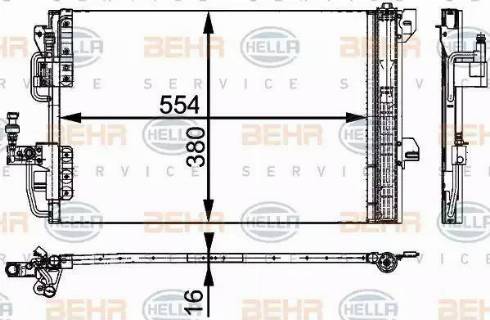 BEHR HELLA Service 8FC 351 317-534 - Kondensators, Gaisa kond. sistēma autodraugiem.lv