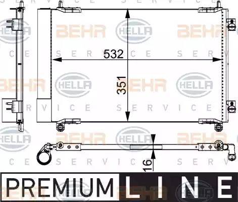 BEHR HELLA Service 8FC 351 317-521 - Kondensators, Gaisa kond. sistēma autodraugiem.lv