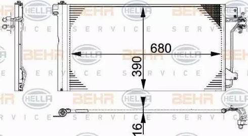 BEHR HELLA Service 8FC 351 317-654 - Kondensators, Gaisa kond. sistēma autodraugiem.lv