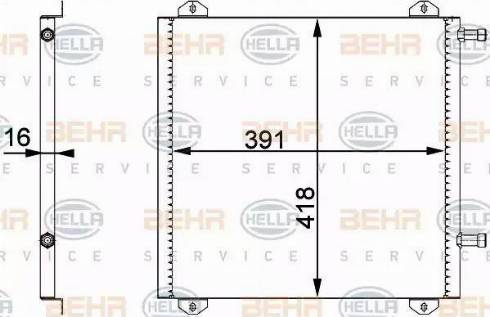 BEHR HELLA Service 8FC 351 317-771 - Kondensators, Gaisa kond. sistēma autodraugiem.lv