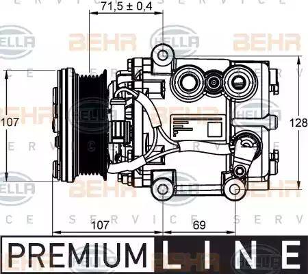 BEHR HELLA Service 8FK 351 113-421 - Kompresors, Gaisa kond. sistēma autodraugiem.lv